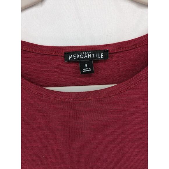 J.Crew Mercantile Tiered Tunic Small Red Womens Long Sleeve Blouse Office Staple - Picture 3 of 9